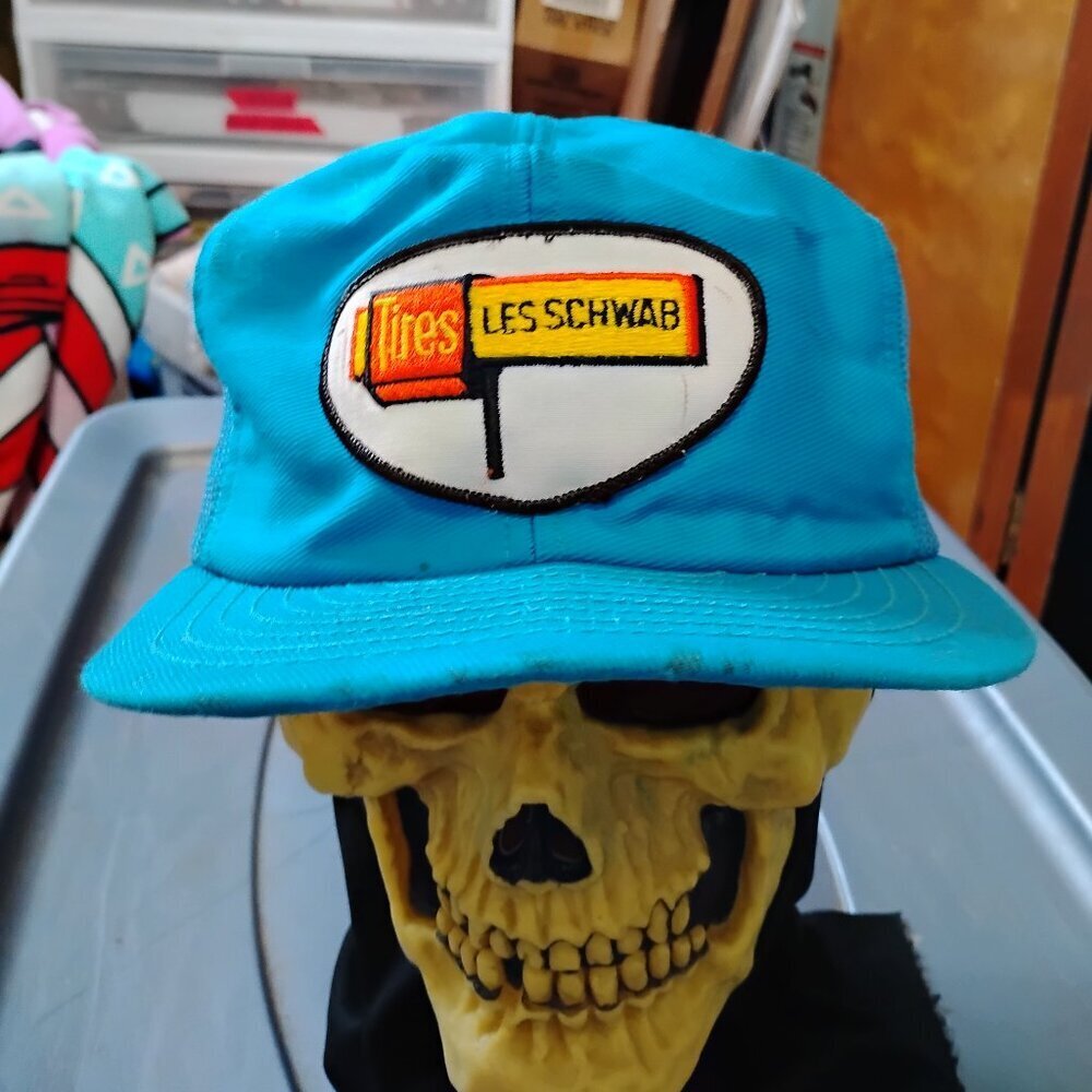 Vintage Louisville Manufacturing Les Schwab Tires Snap Trucker Hat Cap